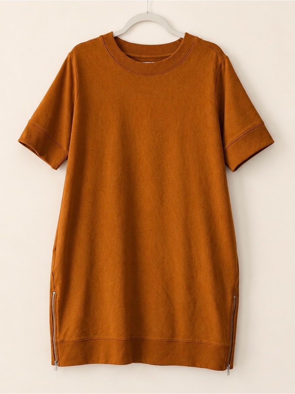 Universal Standard‎ Rust Brown T-Shirt Dress Side Zip XS - Picture 2 of 9